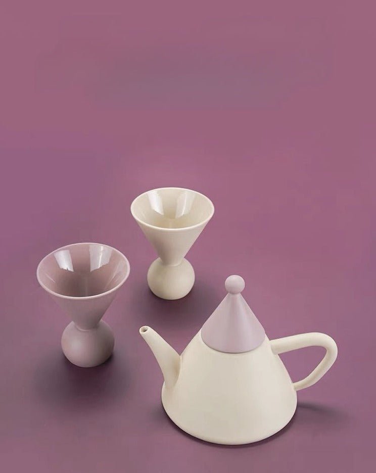Morandi Ceramic Tea Set - Nordic Handmade Teapot & Tea Cups Set of