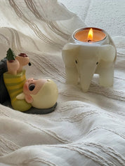 Gentle Giant 2-in-1 Incense Burner & Tealight Candle Holder – Cute Modern Stoneware Decor for Nordic & Hygge Homes