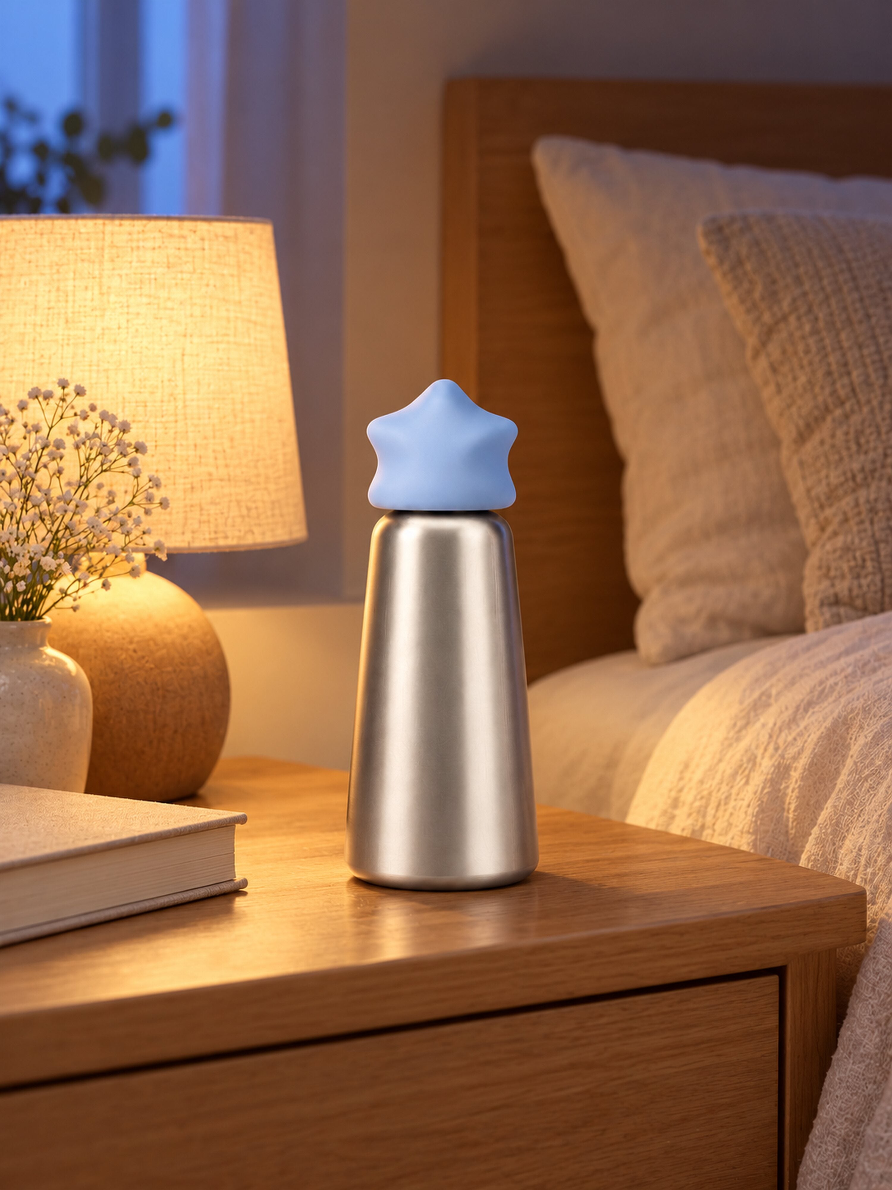 Little Star Stainless Steel Water Bottle, Playful 500 mL Reusable Bottle with Colorful Star Cap for Work, Gym&Travel