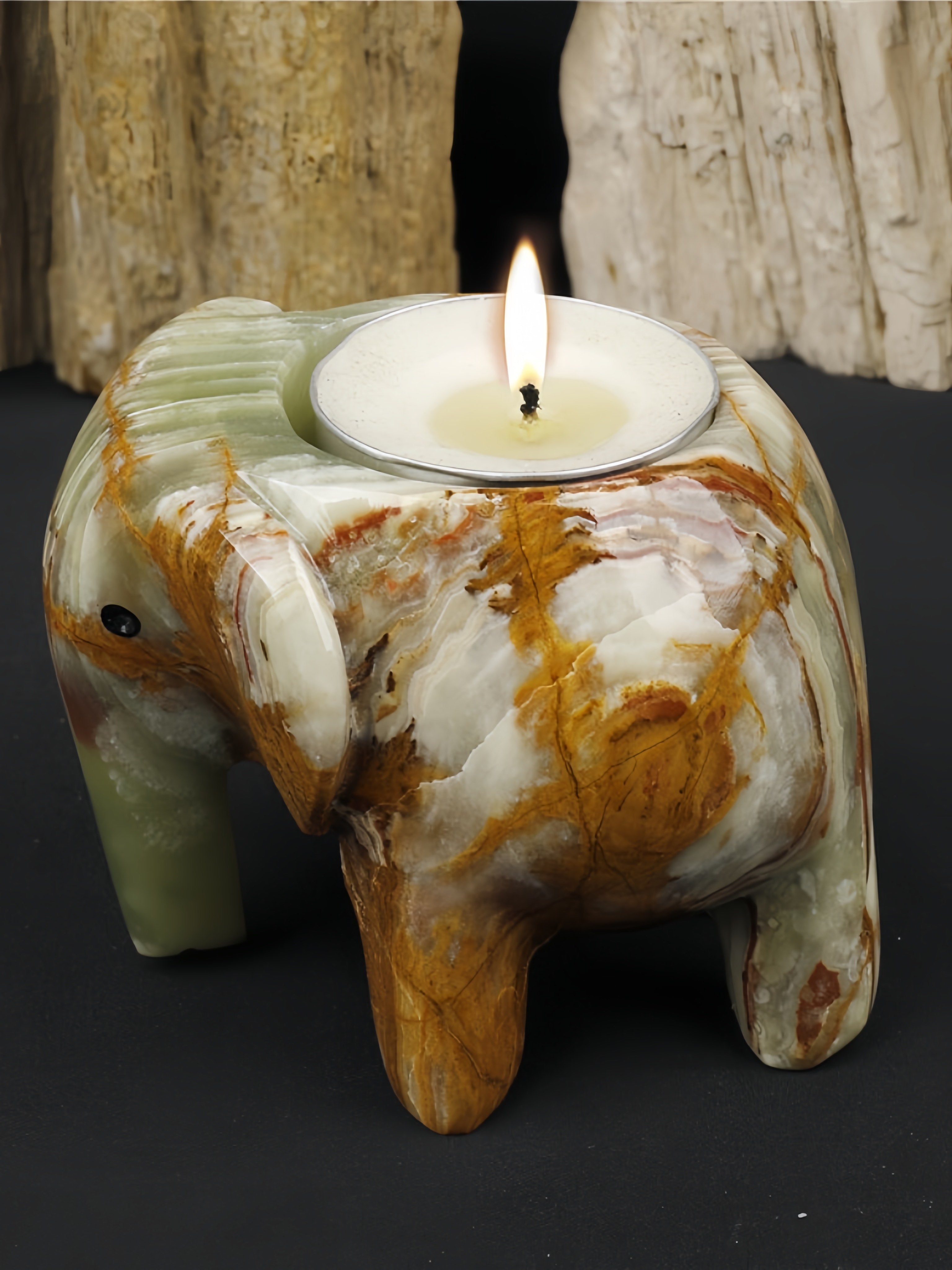 Gentle Giant 2-in-1 Incense Burner & Tealight Candle Holder – Cute Modern Stoneware Decor for Nordic & Hygge Homes