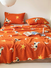 Moonlit Gallop Throw Blanket, Retro Soft & Fluffy Sofa Throw for Cozy Living Room Decor