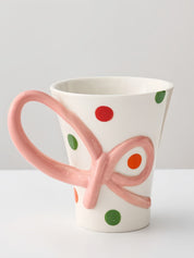 Confetti Ceramic Mug, Playful Whimsical Polka Dot Coffee Tea Cup for Home & Office