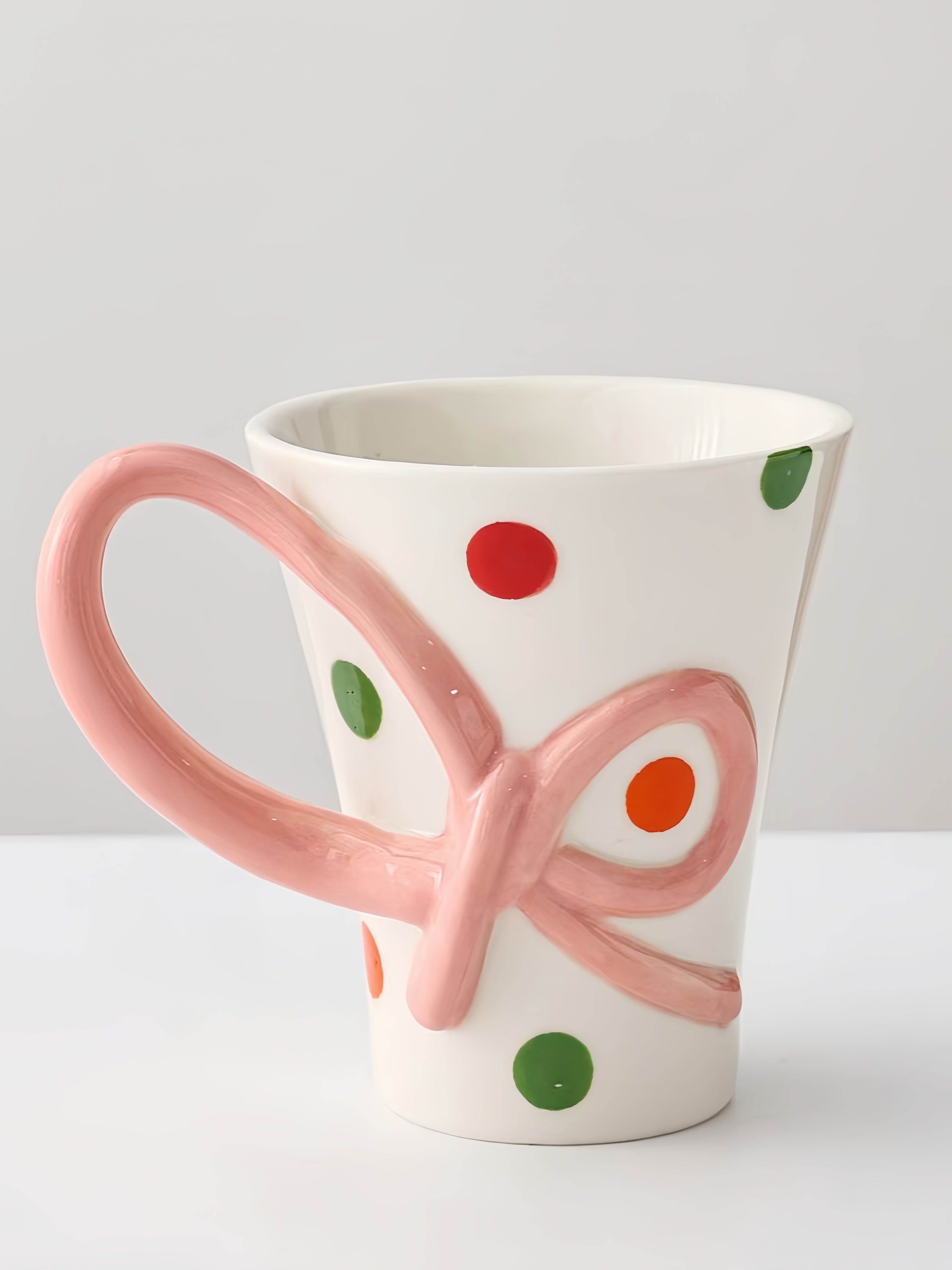 Confetti Ceramic Mug, Playful Whimsical Polka Dot Coffee Tea Cup for Home & Office