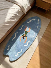 Ocean Adventure Floor Rug ,Machine-washable Soft Playful Coastal Style Accent Decorative Rug