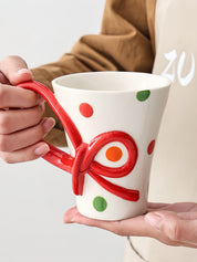 Confetti Ceramic Mug, Playful Whimsical Polka Dot Coffee Tea Cup for Home & Office