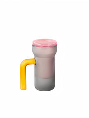 Color Play Lidded Glass Tea Infuser Mug – Cute Dopamine Loose Leaf Tea Cup for the Office, Dishwasher Safe