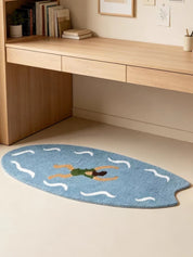 Ocean Adventure Floor Rug ,Machine-washable Soft Playful Coastal Style Accent Decorative Rug