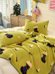 Sunny Meadow Throw Blanket, Soft Fluffy Sofa Throw for Cozy Living Room Decor