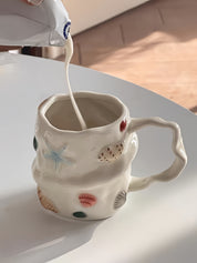 Seaside Treasures Ceramic Mug, Whimsical Coffee Tea Cup at Home or Work