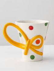 Confetti Ceramic Mug, Playful Whimsical Polka Dot Coffee Tea Cup for Home & Office