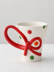 Confetti Ceramic Mug, Playful Whimsical Polka Dot Coffee Tea Cup for Home & Office