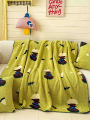 Sunny Meadow Throw Blanket, Soft Fluffy Sofa Throw for Cozy Living Room Decor