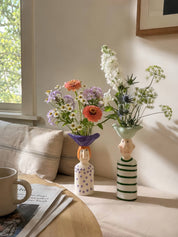 Couple Ceramic Flower Vase – Cute Whimsical Decor for Eclectic Shelf & Table