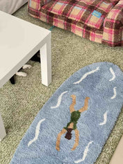 Ocean Adventure Floor Rug ,Machine-washable Soft Playful Coastal Style Accent Decorative Rug