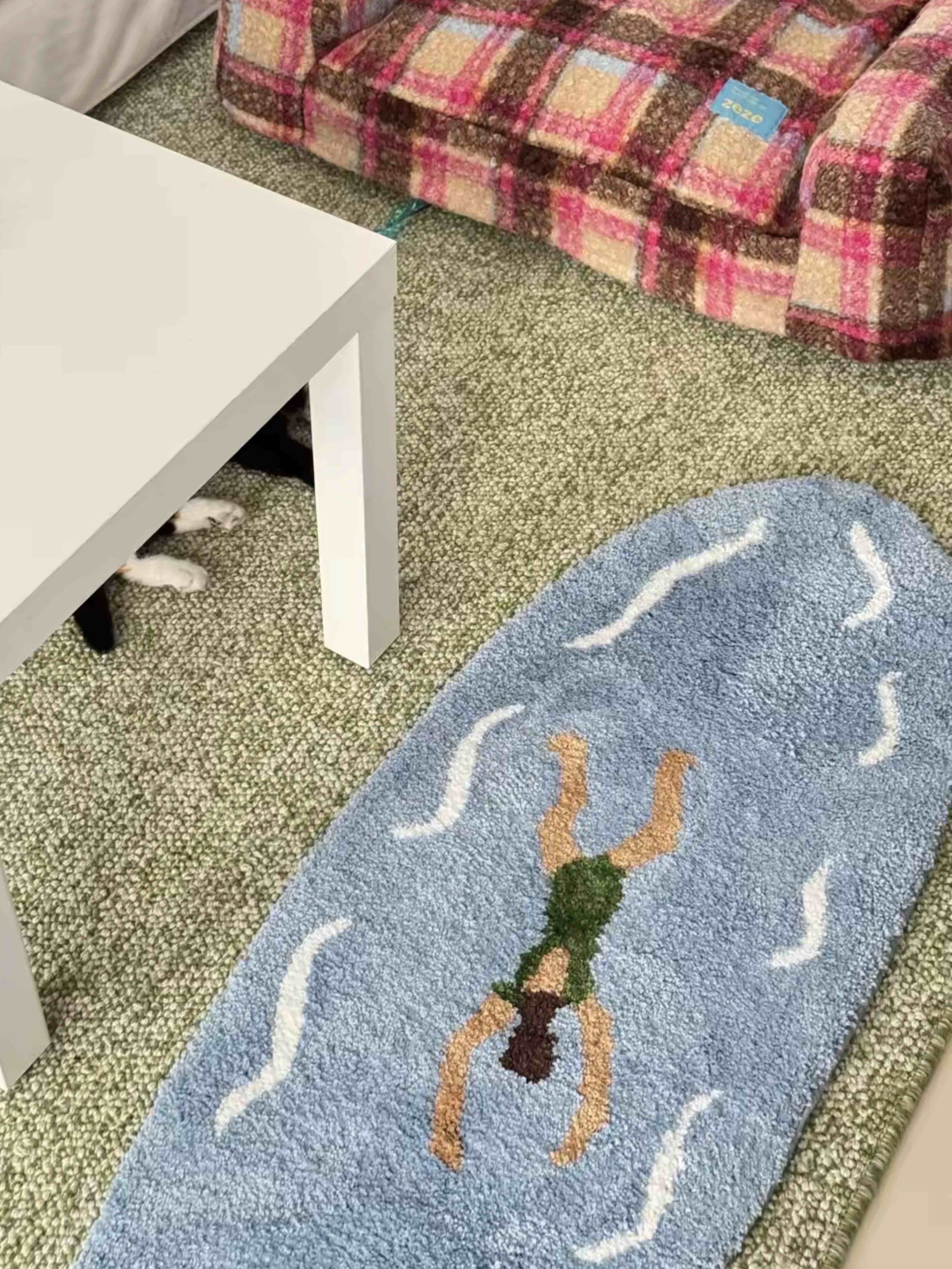 Ocean Adventure Floor Rug ,Machine-washable Soft Playful Coastal Style Accent Decorative Rug