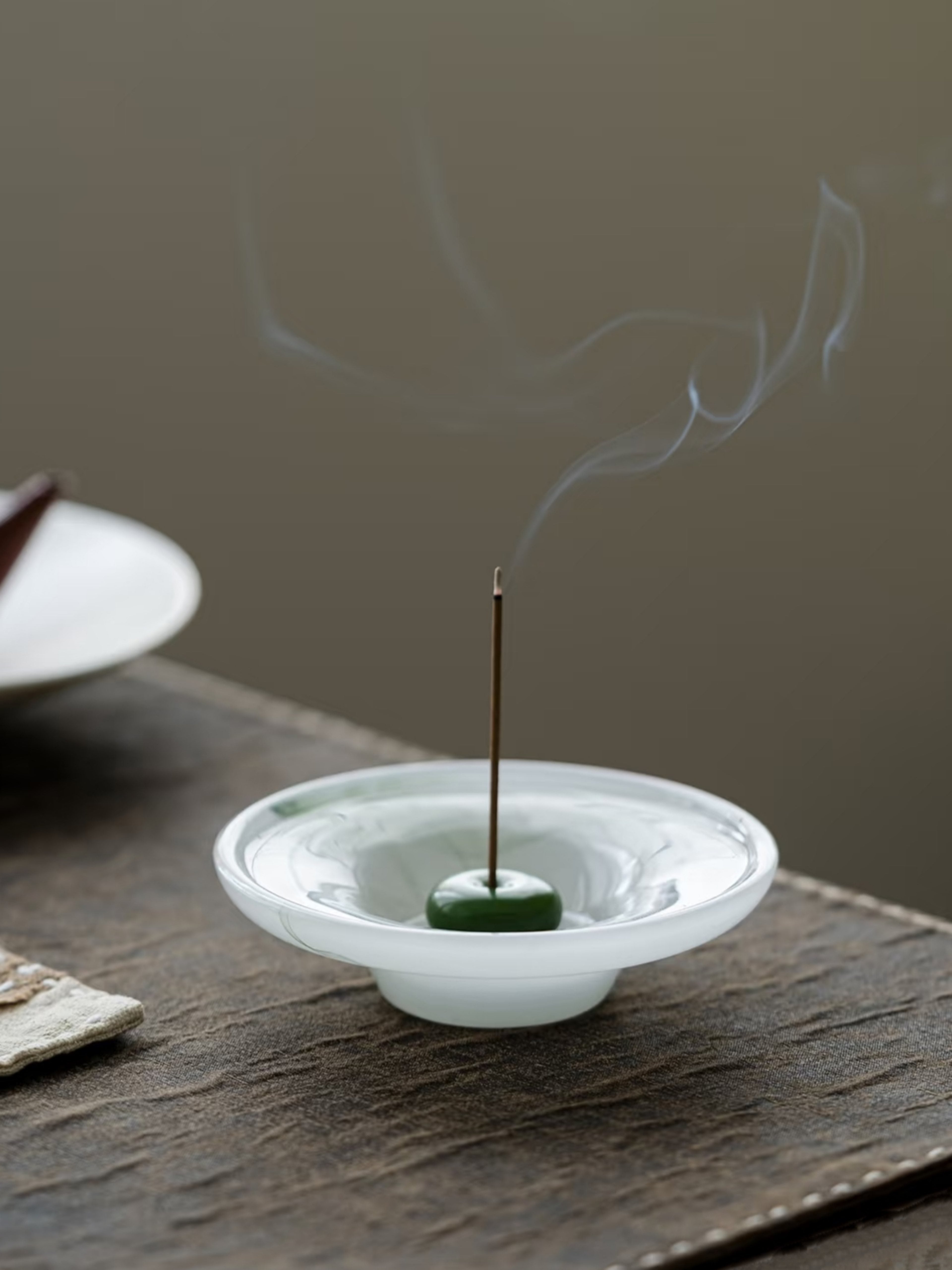 Still Pond Incense Stick Holder Burner with Ash Catcher, Zen Accent Decor for Hygge Living