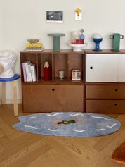 Ocean Adventure Floor Rug ,Machine-washable Soft Playful Coastal Style Accent Decorative Rug
