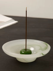 Still Pond Incense Stick Holder Burner with Ash Catcher, Zen Accent Decor for Hygge Living