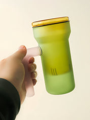 Color Play Lidded Glass Tea Infuser Mug – Cute Dopamine Loose Leaf Tea Cup for the Office, Dishwasher Safe