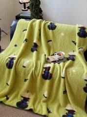 Sunny Meadow Throw Blanket, Soft Fluffy Sofa Throw for Cozy Living Room Decor
