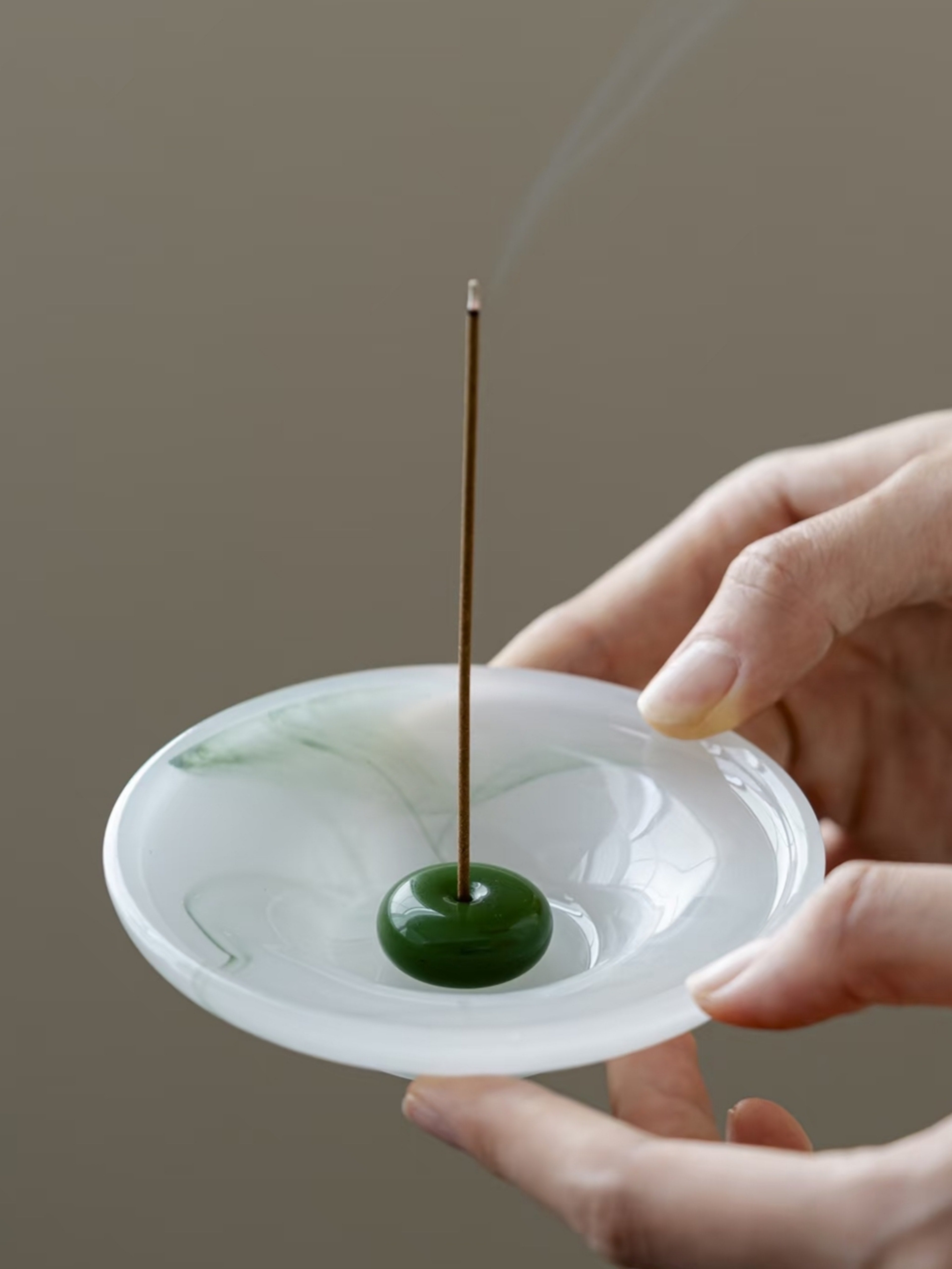 Still Pond Incense Stick Holder Burner with Ash Catcher, Zen Accent Decor for Hygge Living