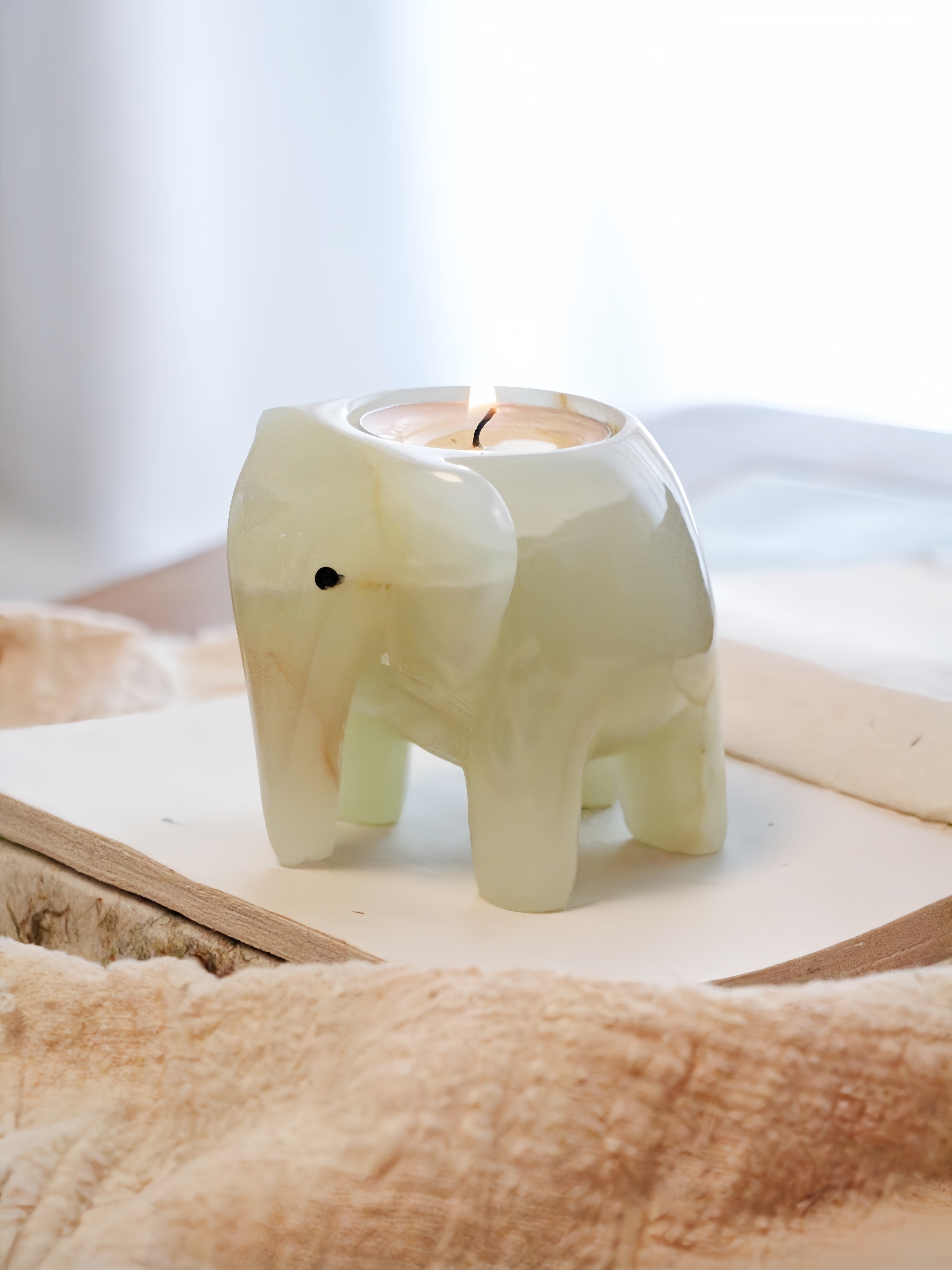 Gentle Giant 2-in-1 Incense Burner & Tealight Candle Holder – Cute Modern Stoneware Decor for Nordic & Hygge Homes
