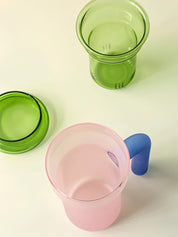 Color Play Lidded Glass Tea Infuser Mug – Cute Dopamine Loose Leaf Tea Cup for the Office, Dishwasher Safe