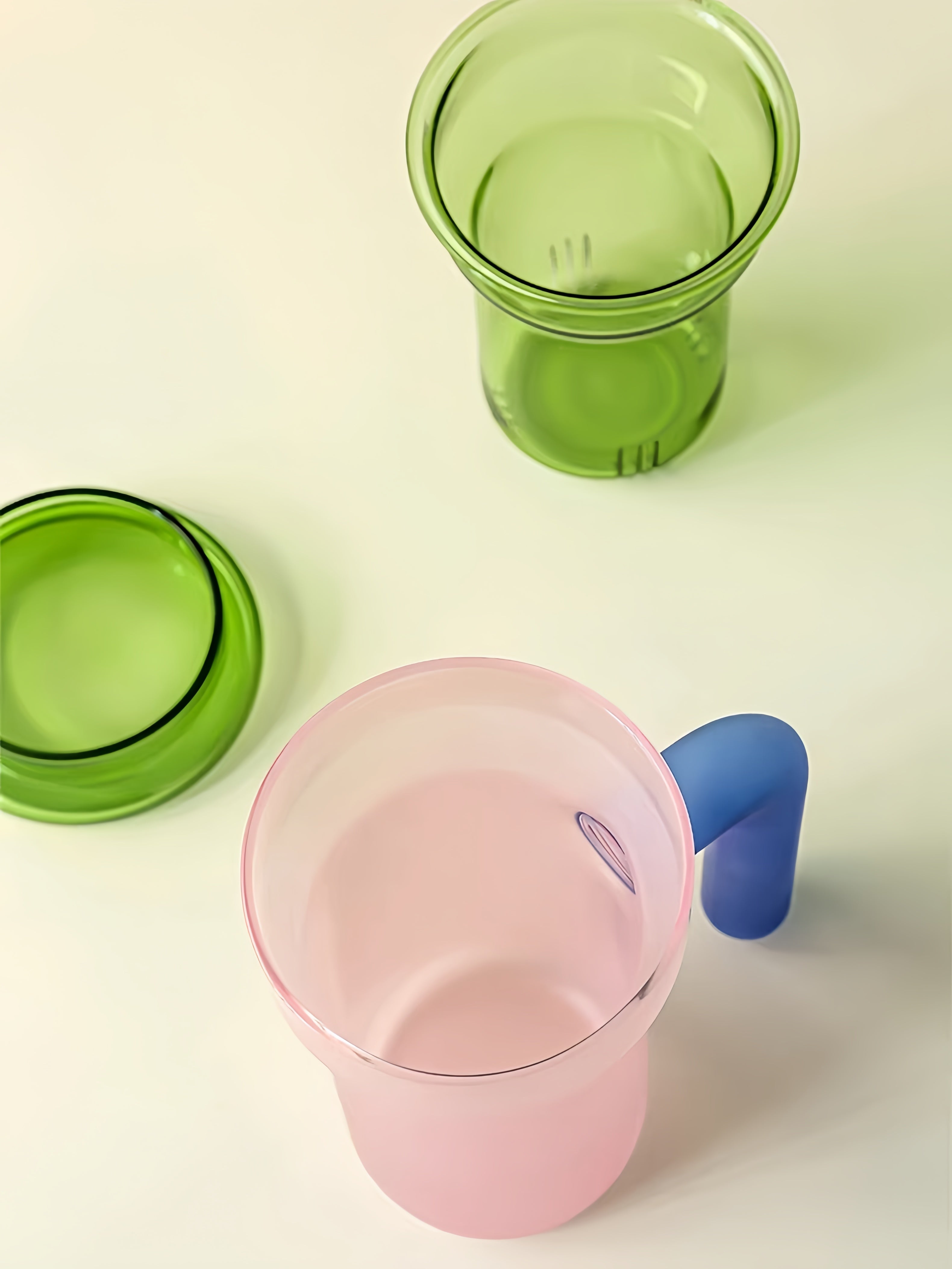 Color Play Lidded Glass Tea Infuser Mug – Cute Dopamine Loose Leaf Tea Cup for the Office, Dishwasher Safe