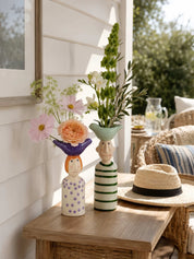 Couple Ceramic Flower Vase – Cute Whimsical Decor for Eclectic Shelf & Table
