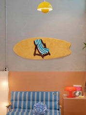 Beach Day Floor Rug, Machine-washable Soft Playful Coastal Style Accent Decorative Rug
