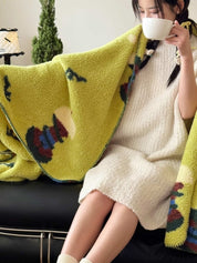 Sunny Meadow Throw Blanket, Soft Fluffy Sofa Throw for Cozy Living Room Decor