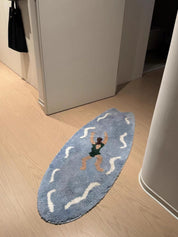 Ocean Adventure Floor Rug ,Machine-washable Soft Playful Coastal Style Accent Decorative Rug