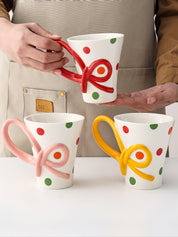 Confetti Ceramic Mug, Playful Whimsical Polka Dot Coffee Tea Cup for Home & Office
