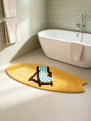 Beach Day Floor Rug, Machine-washable Soft Playful Coastal Style Accent Decorative Rug