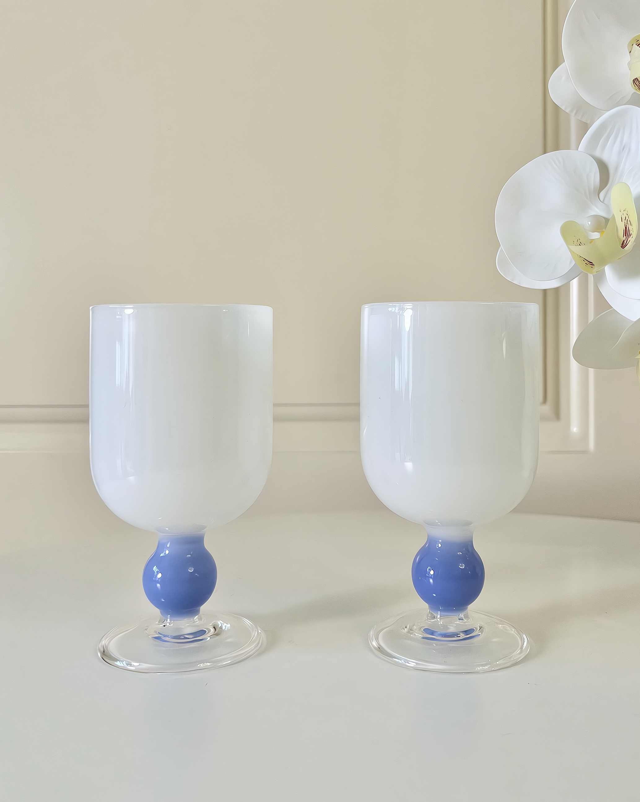 Creamy Jawbreaker Candy Wine Glasses Set of 2 ( $21.9 Each ) - Creamy Jawbreaker Candy Wine Glasses Set - Blueberry - INSPECIAL HOME