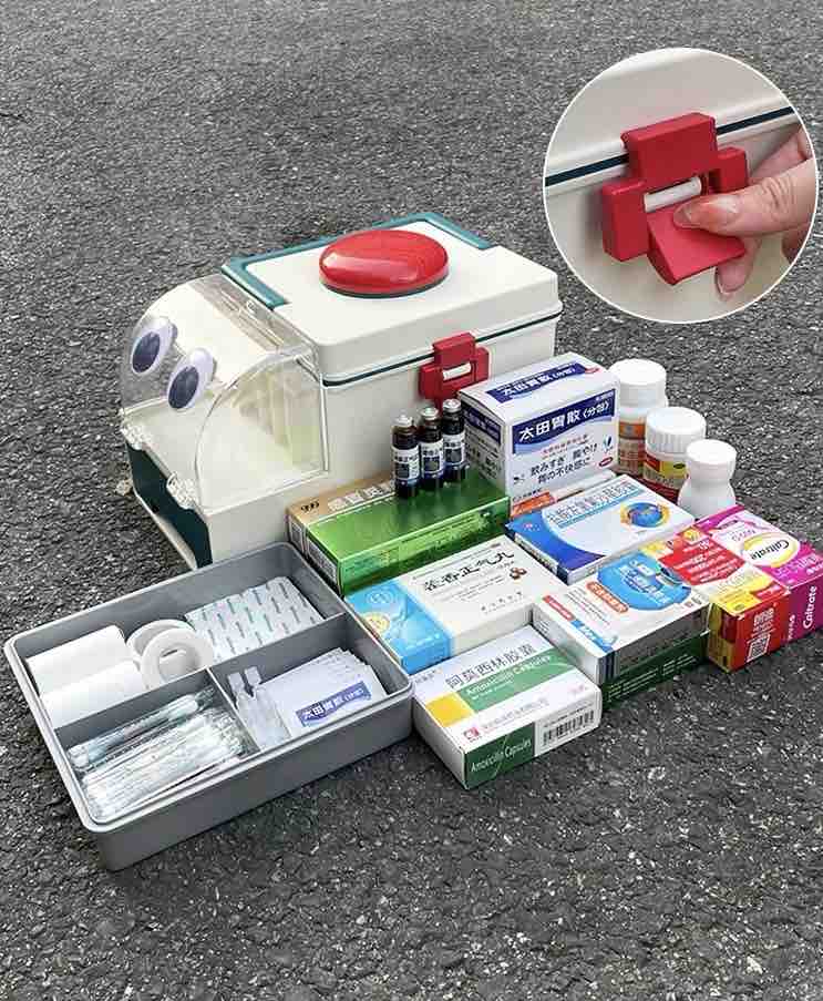 Ambulance Family First Aid Kit - Cute Medicine Lock Storage Box Organizer - Ambulance Family First Aid Kit-White - INSPECIAL HOME