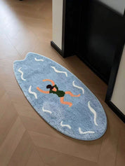 Ocean Adventure Floor Rug ,Machine-washable Soft Playful Coastal Style Accent Decorative Rug