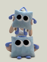 Big Eyes 2 - in - 1 Convertible Throw Pillow Blanket, Cute Whimsical Soft Cushion - Big Eyes 2-in-1 Convertible Blanket-Blue-Medium - INSPECIAL HOME