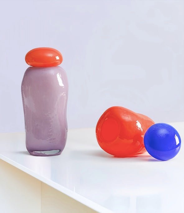 Bonbon Glass Jar Ornament, Whimsical Dopamine Decor Object, Bud Vase - Bonbon Glass Jar-Raspberry - INSPECIAL HOME