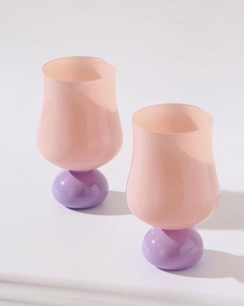 Creamy Colored Tulip Whisky Glasses Set ( $16.9 each ) - Creamy Colored Tulip Whisky Glasses Set - Lavender Mist - Set of 2 Pcs - INSPECIAL HOME