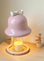 Cute Creamy Bell Candle Warmer Lamp For Large Candles - Bell Candle Warmer Lamp-Pinky Bowknot - INSPECIAL HOME
