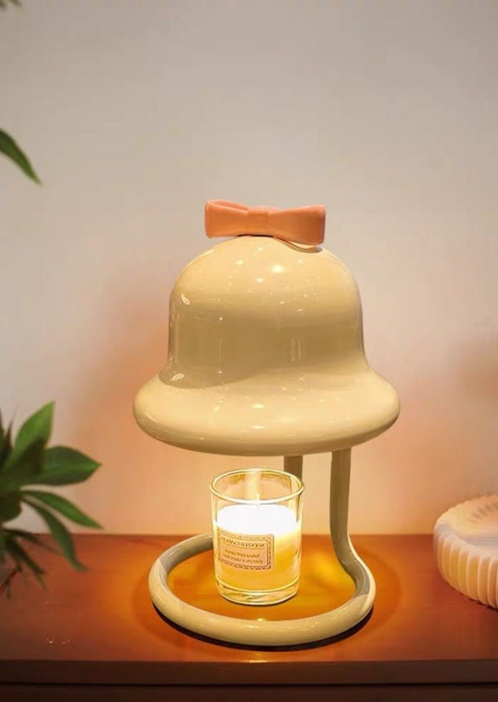 Cute Creamy Bell Candle Warmer Lamp For Large Candles - Bell Candle Warmer Lamp-Milky Bowknot - INSPECIAL HOME