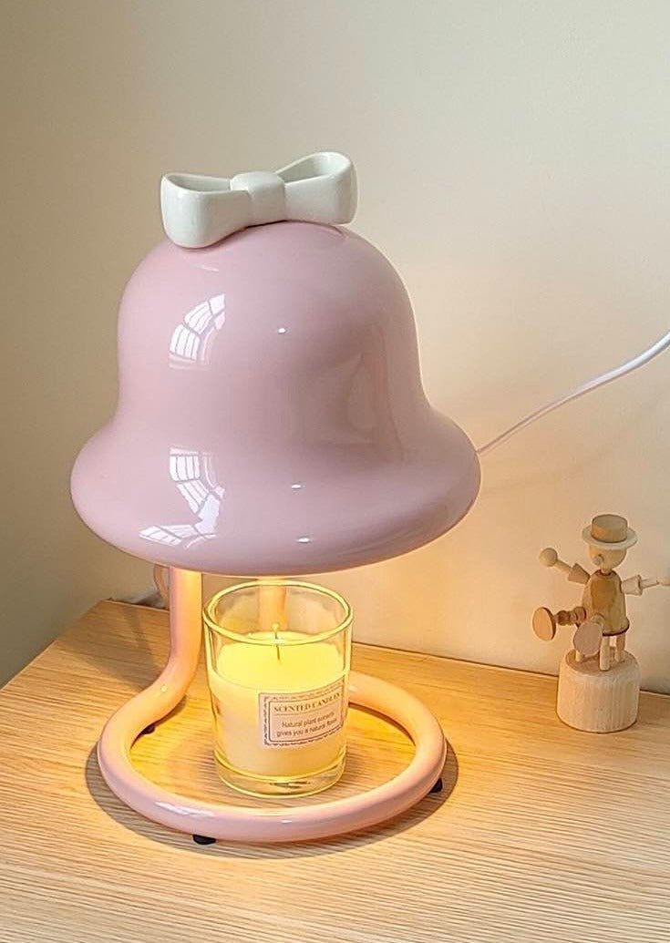 Cute Whimsical Bell Candle Warmer Lamp For Large Candles - Candle & Oil Warmers - Bell Candle Warmer Lamp-Pinky Bowknot - INSPECIAL HOME