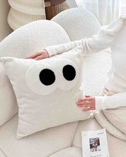 Cute Whimsical Big Eyes Puffy Decorative Throw Pillow - Big Eyes Decorative Throw Pillow-Milk - INSPECIAL HOME