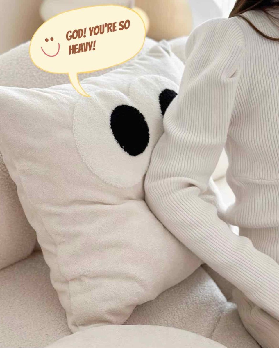 Cute Whimsical Big Eyes Puffy Decorative Throw Pillow - Big Eyes Decorative Throw Pillow-Ginger - INSPECIAL HOME