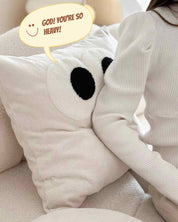Cute Whimsical Big Eyes Puffy Decorative Throw Pillow - Big Eyes Decorative Throw Pillow-Ginger - INSPECIAL HOME