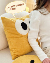 Cute Whimsical Big Eyes Puffy Decorative Throw Pillow - Big Eyes Decorative Throw Pillow-Ginger - INSPECIAL HOME