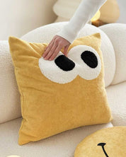 Cute Whimsical Big Eyes Puffy Decorative Throw Pillow - Big Eyes Decorative Throw Pillow-Ginger - INSPECIAL HOME