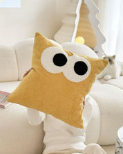 Cute Whimsical Big Eyes Puffy Decorative Throw Pillow - Big Eyes Decorative Throw Pillow-Ginger - INSPECIAL HOME