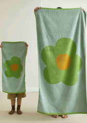 Cute Whimsical Sunflower Bath Towel - Ultra Soft & Absorbent Staple Cotton - Sunflower Bath Towel - Green Bath Towel - 140 * 70cm - INSPECIAL HOME